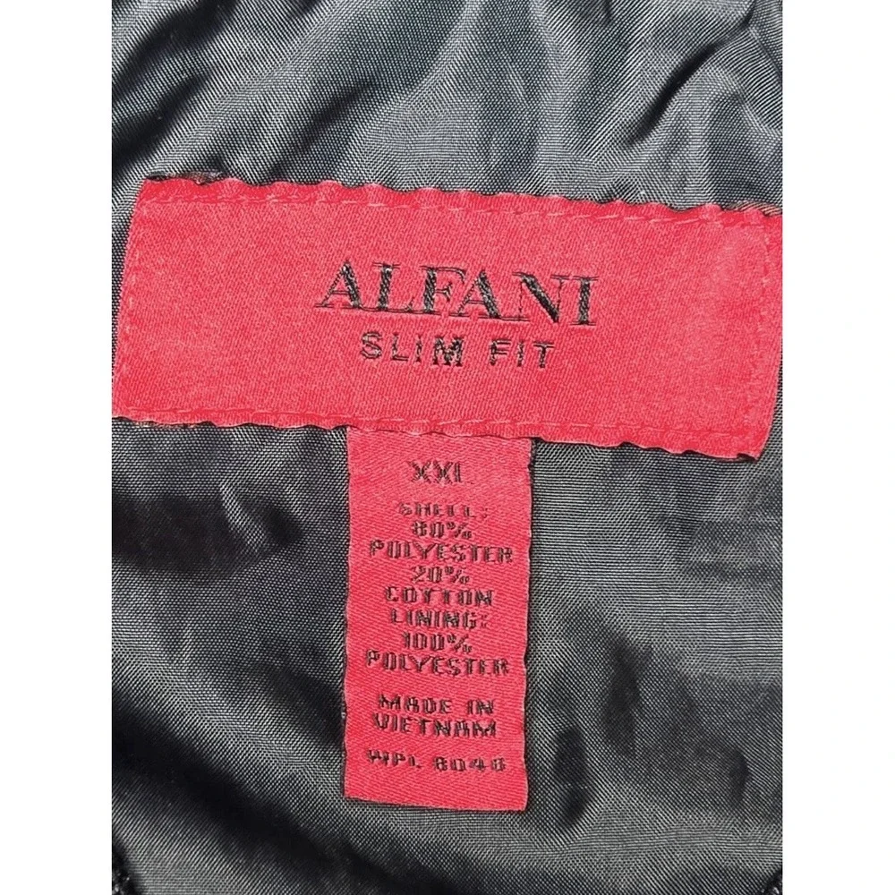 Alfani Red Label Slim Fit Bomber Style Black Jacket, Silver Zippers,‎ Mens 2XL